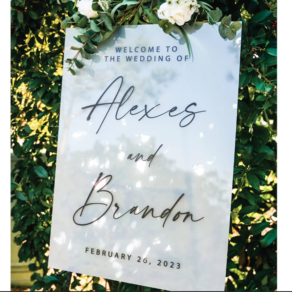 

Welcome To The Wedding Of Vinyl Stickers Couple Shower Custom Name Mirror Wedding Decal Birthday Engagement Party Wall Stickers
