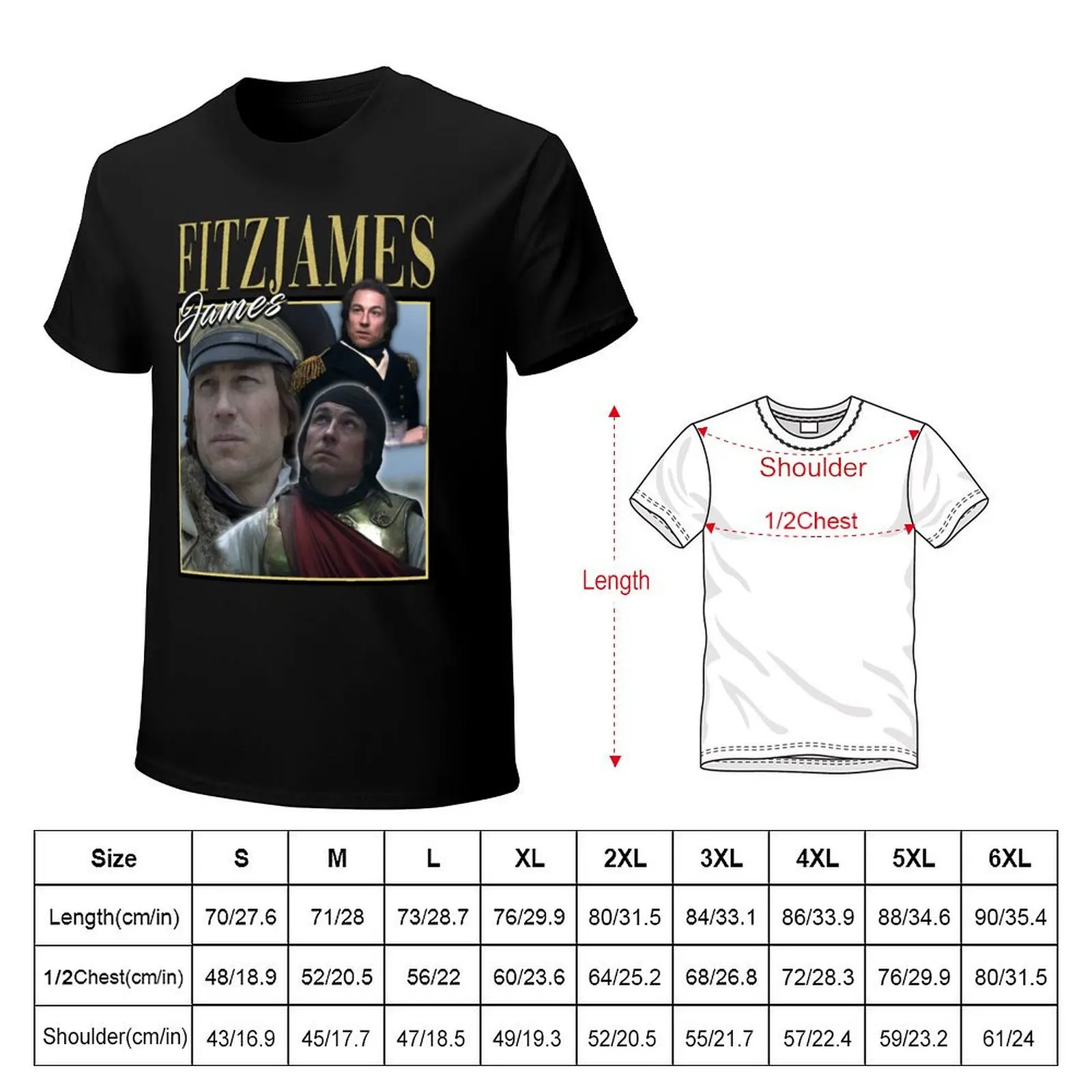james fitzjames homage the terror amc tobias menzies T-Shirt Utility Work Short Sleeve Top