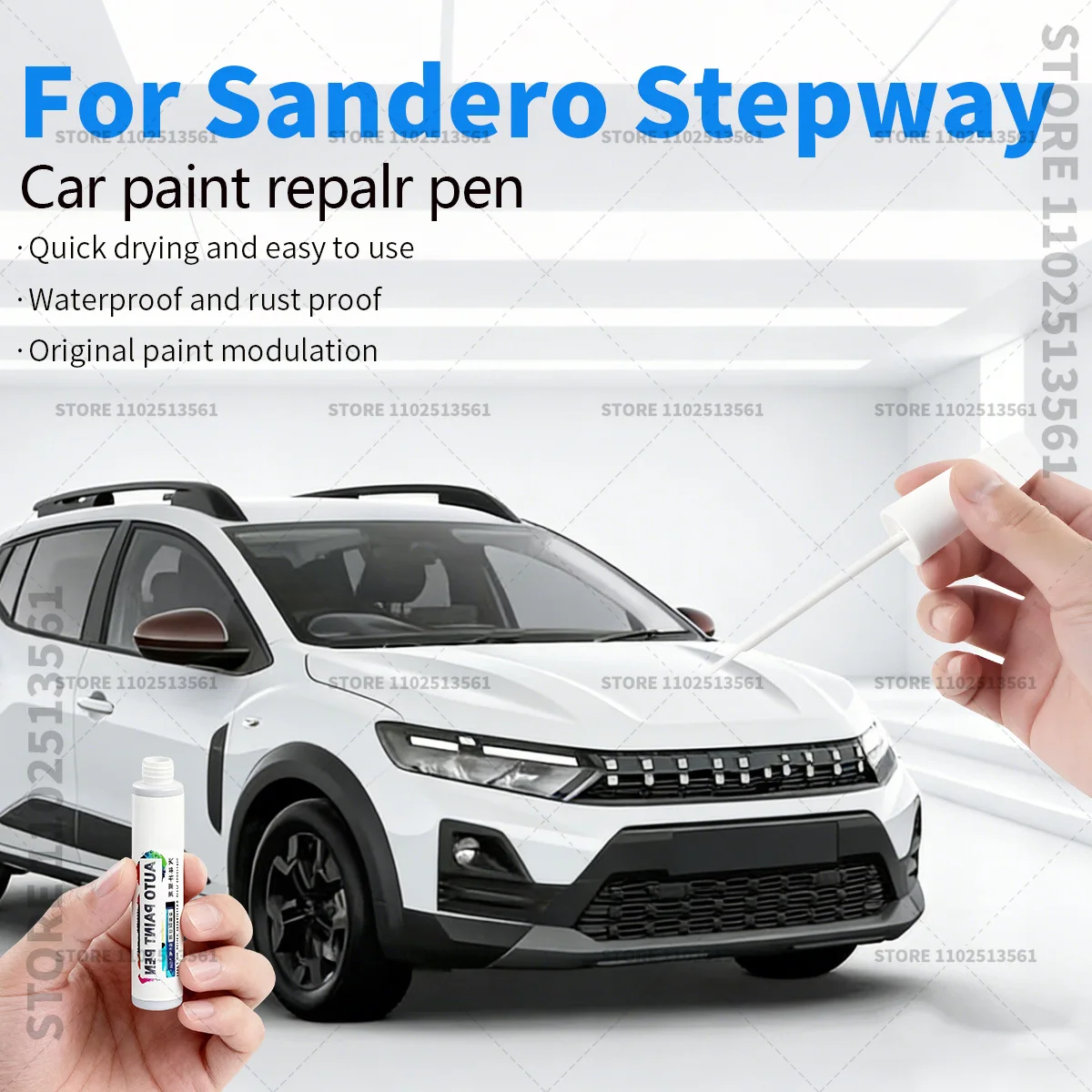 

Ручка-корректор для ремонта лакокрасочного покрытия автомобиля Dacia Sandero Stepway 2013-2025 гг., аксессуары для устранения царапин, цвета: синий, зеленый, серый, красный, белый, серый