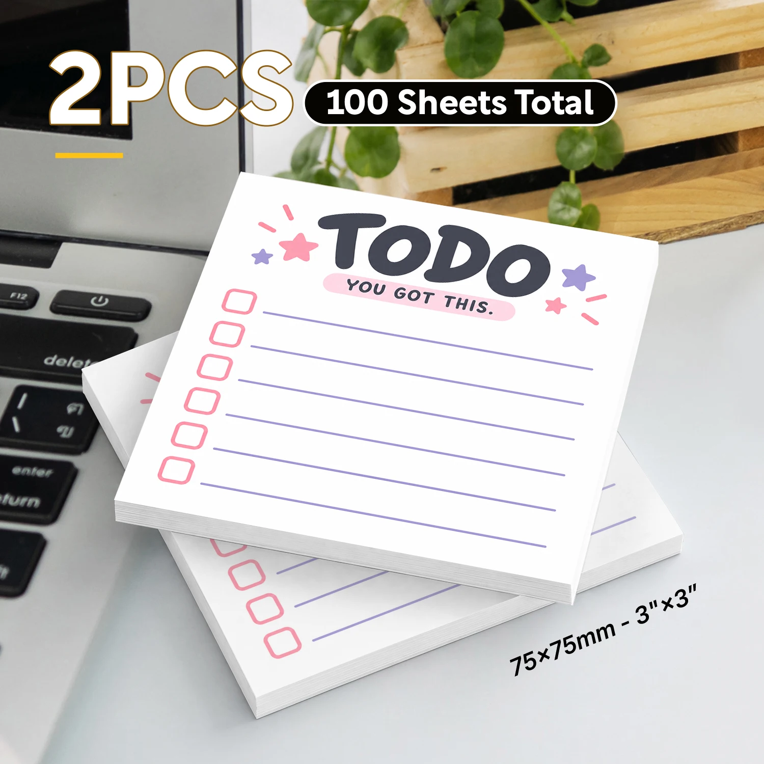 2PCS To Do List Sticky Notes 100 Sheets You Got This Checklist Daily Planner Memo Pads Reminder Office School Stationery