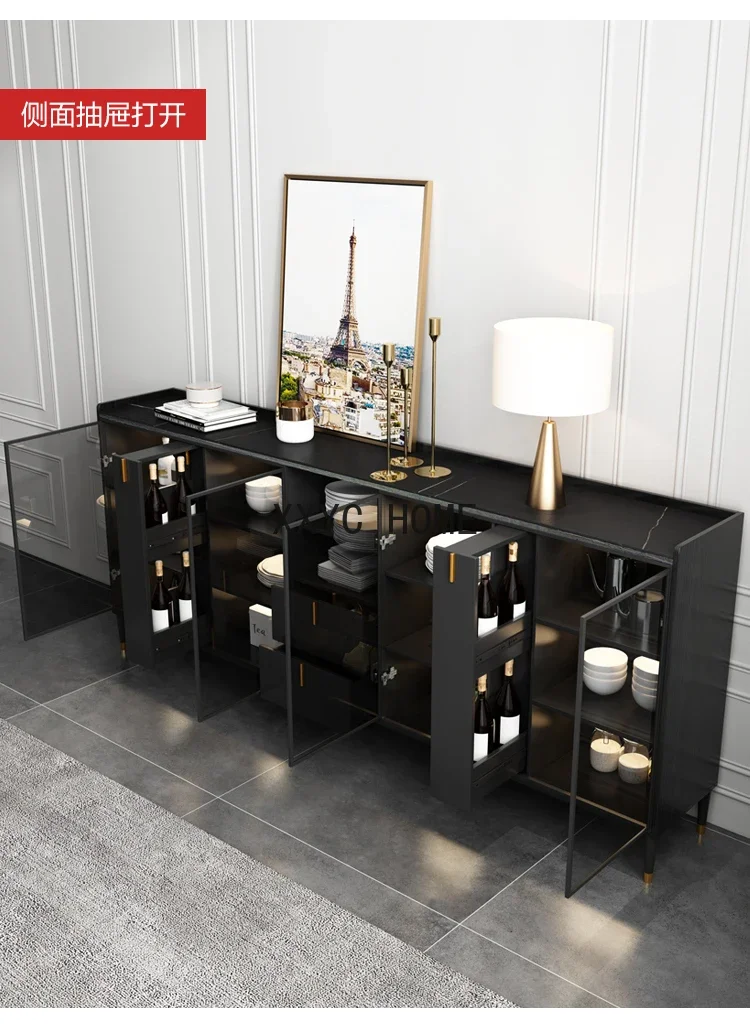 خزانة جانبية متكاملة خفيفة خزانة مشروبات فاخرة جدار غرفة المعيشة المنزلي خزانة شاي متعددة الوظائف