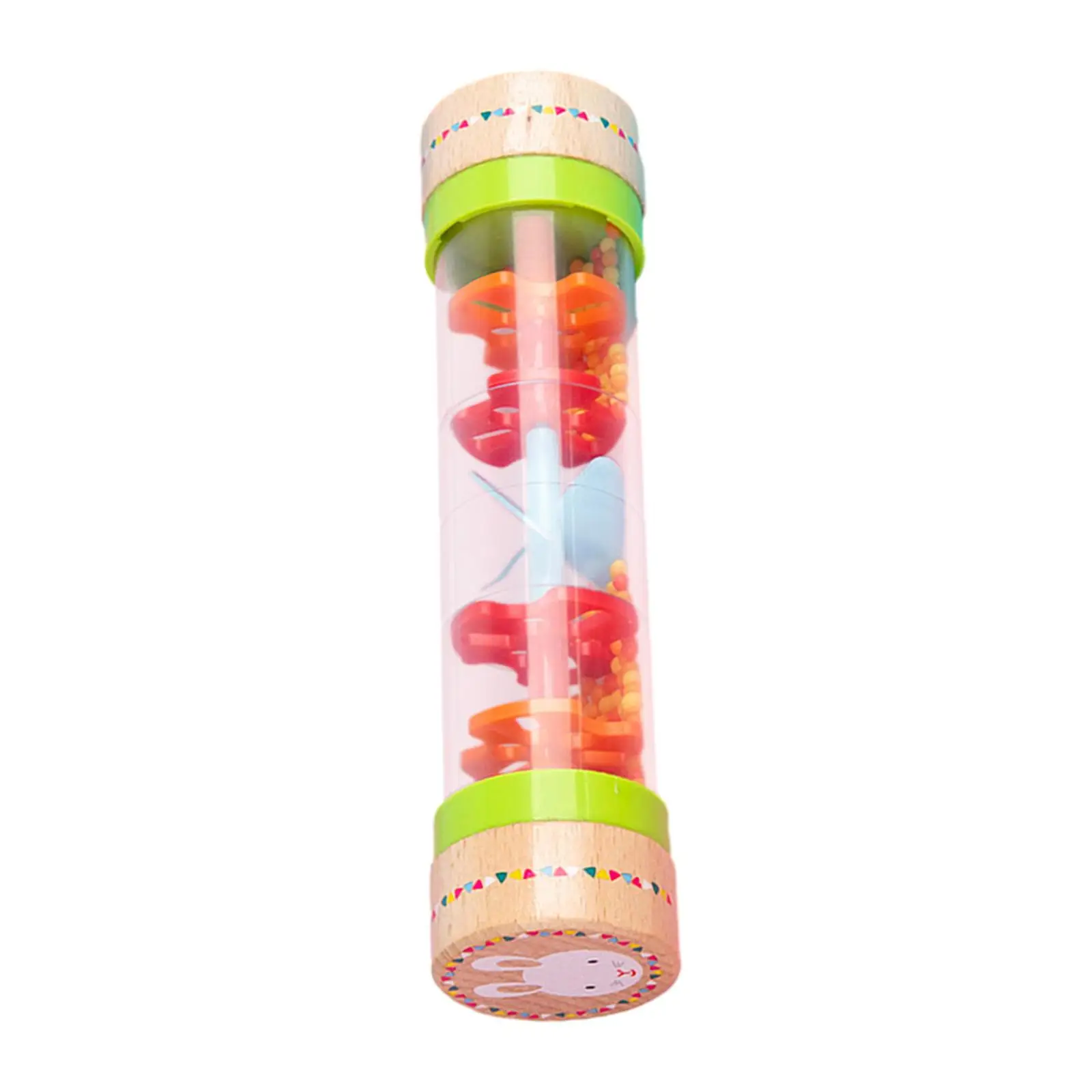 7.7inch Rainstick Rattle Tube Rainmaker Toy Developmental Baby Rattle Shaker Musical Instrument for Kids Children Plane Toy