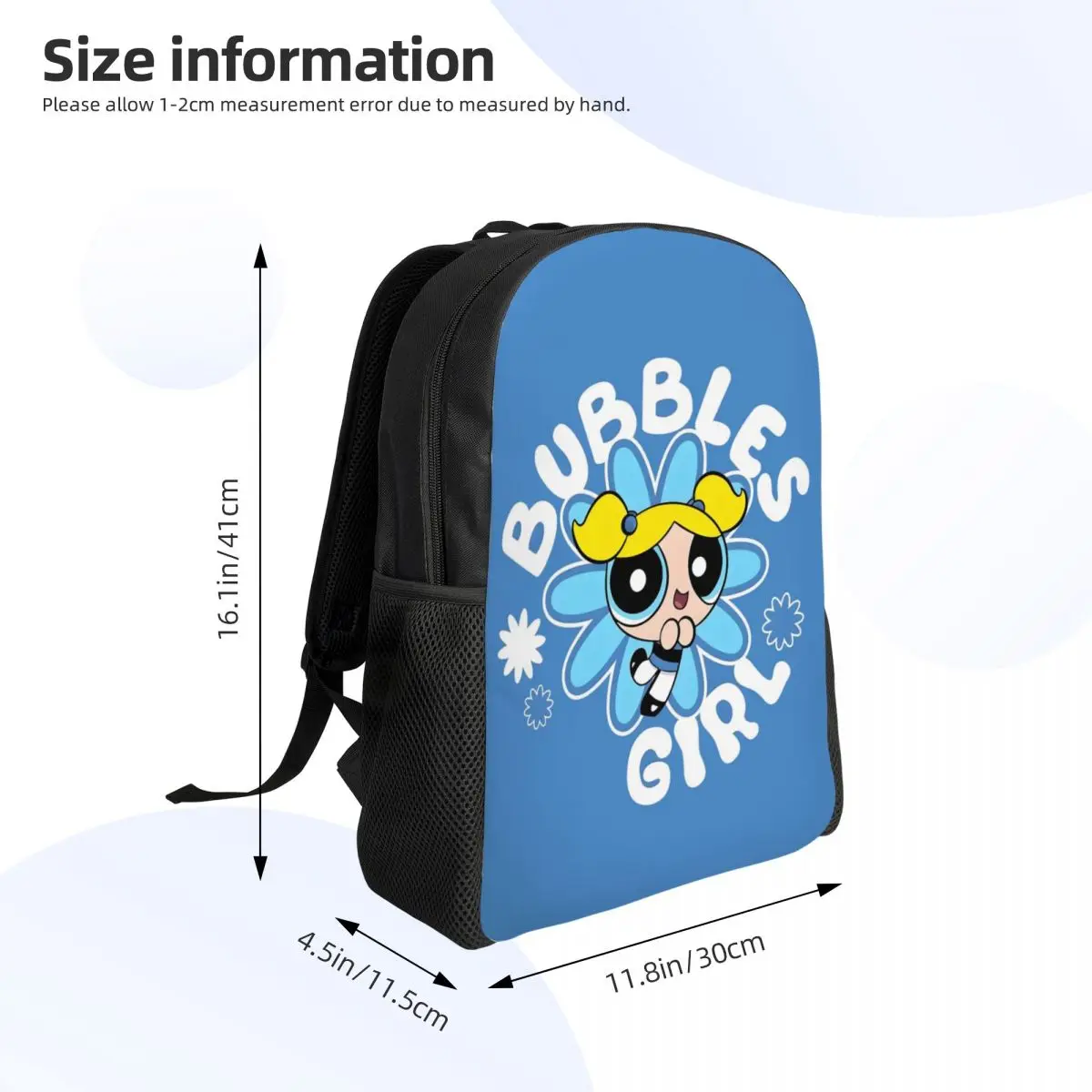 Aangepaste P-PowerPuffes Anime rugzak voor mannen vrouwen school student boekentas past op 15-inch laptop cartoons tassen