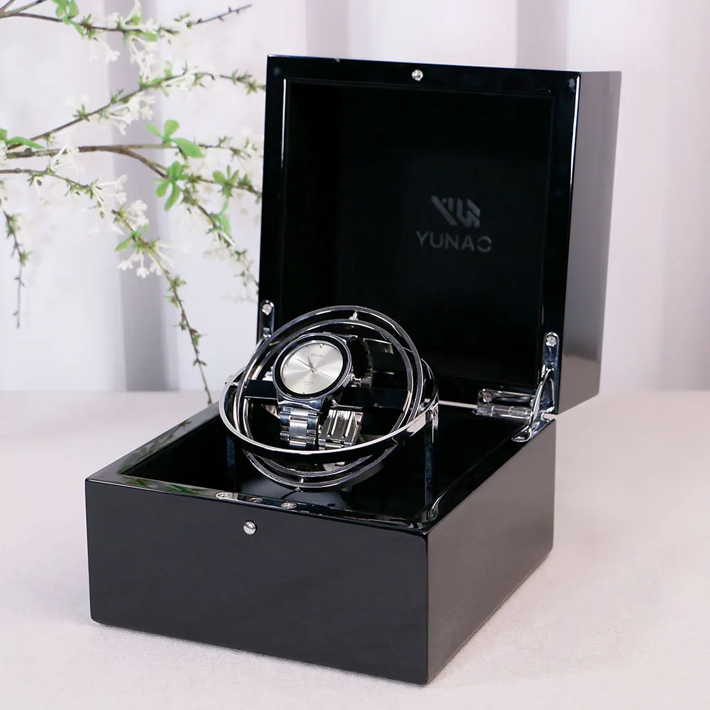 

Custom Mechanical Watch Box Rotatable Watch Box Gloss Watch Winder Box Automatic