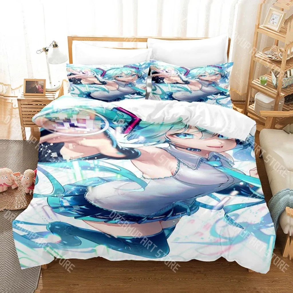 

Cartoon Fantasy MIKU Printing Trend Bedding Soft And Comfortable Fashion Gift For Friends Customizable Comforter Bedding Sets