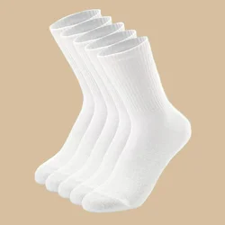 5/10 Pairs High Quality Men Crew Socks Black White Middle Tube Socks Streetwear Soft Breathable Cotton Mens Casual Sports Socks