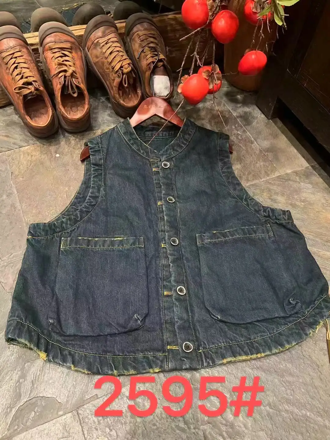 

Утепленный джинсовый жилет из хлопка с воротником-стойкой, винтажный, универсальный, для повседневной носки, на одной пуговице, цветной