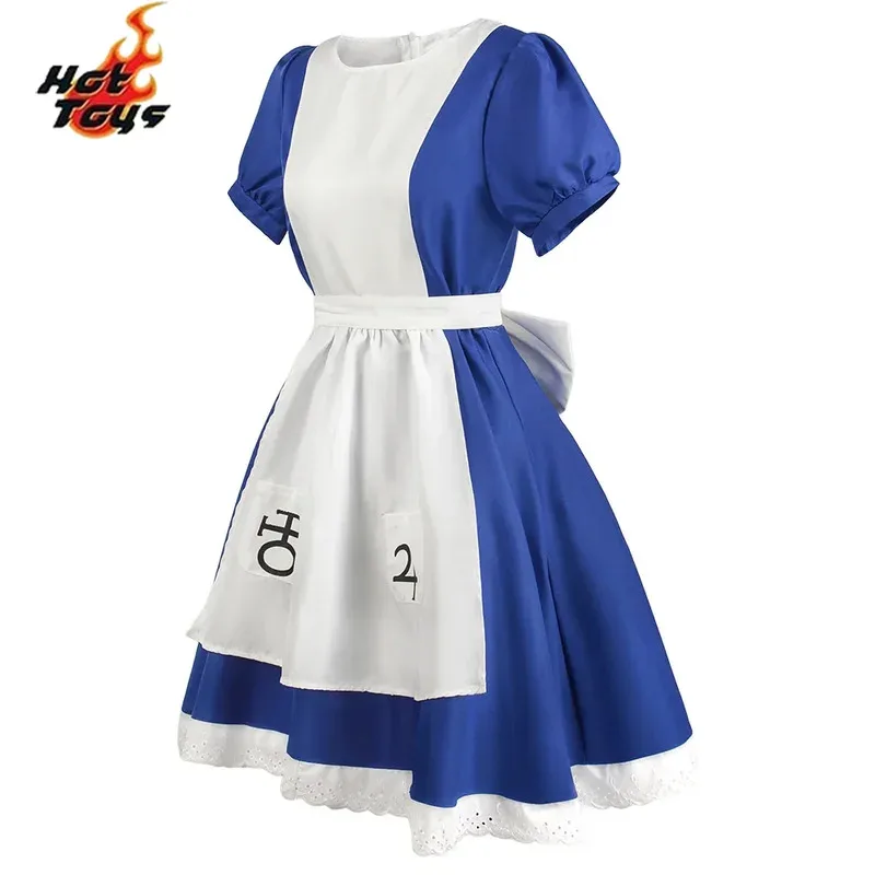 Anime alice loucura retorna cosplay avental de empregada vestido jogo loucura retorna alice cosplay traje para meninas festa de halloween