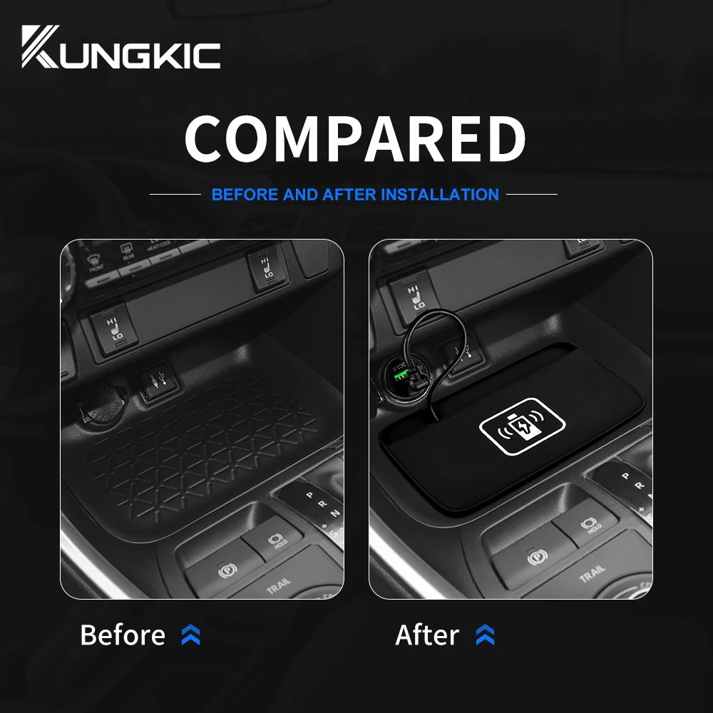 For Toyota Rav4 Rav 4 xa50 2019 2020 2021 2022 15W Mobile Phone Fast Charging Holder Interior Car Wireless Charger LHD RHD