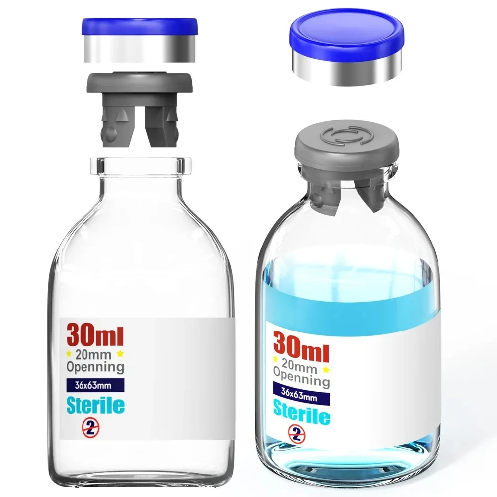 Empty Sterile Vial with Separately Butyl Rubber Stopper and Flip Top Closure,Removable,After Filling,Need to Seal