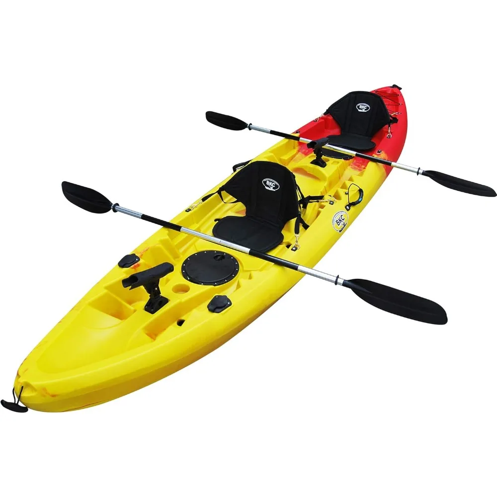 Tandem 12 feet 8 inch Kayak W/Padded Seats, Paddles Included 2-3 Person Angler Kayak