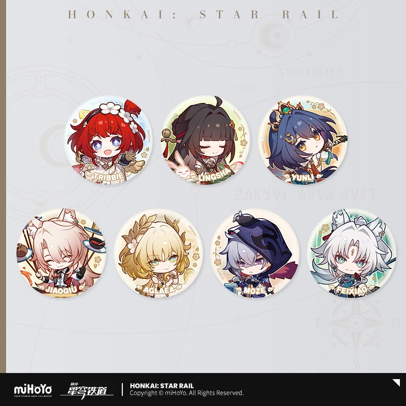 

2025 Anime Honkai: Star Rail Happy New Year Celebration Series Tinplate Badge Second Round Yunli Jiao Qiu Feixiao Brooch MiHoYo