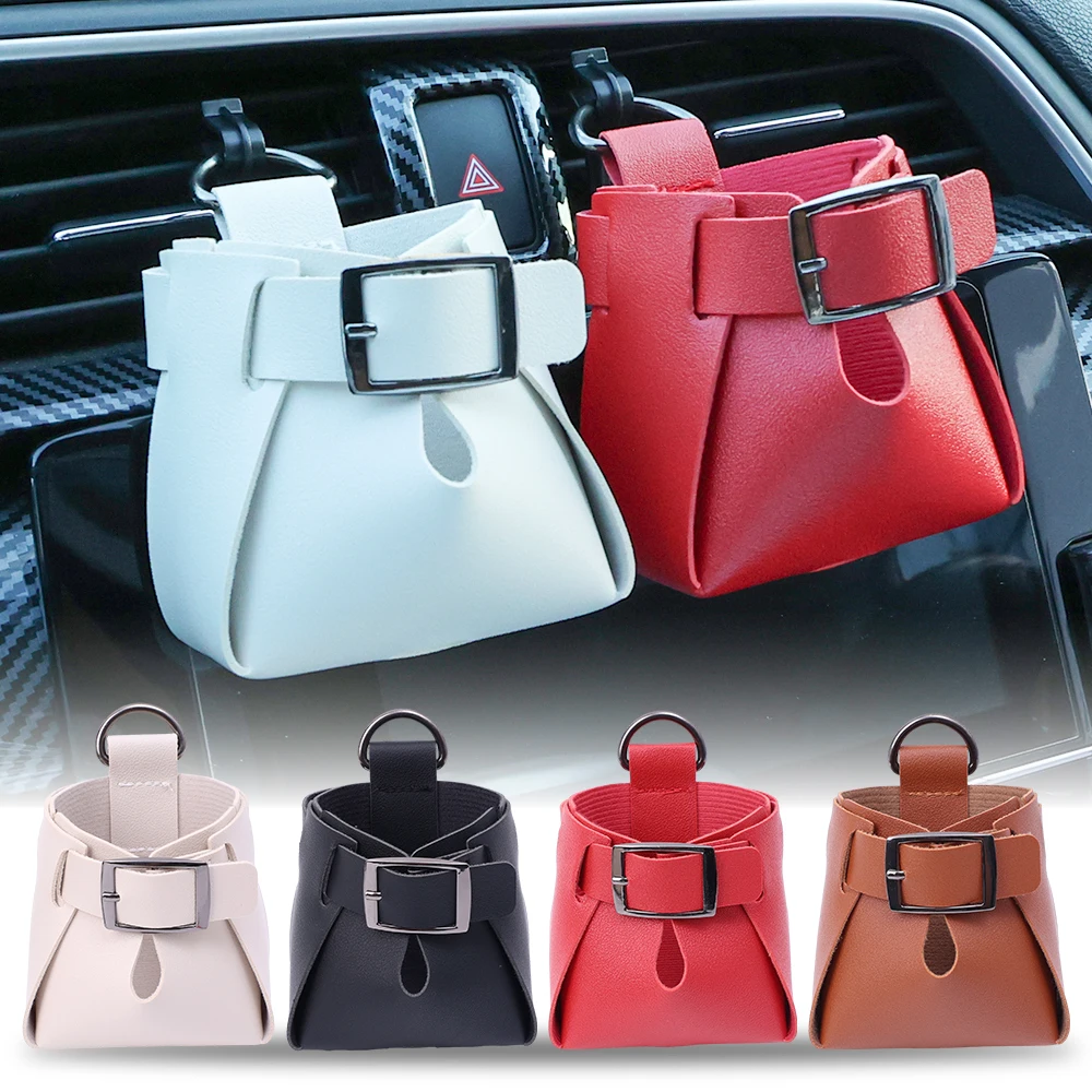 

Car Air Vent Storage Bag Air Vent Outlet Storage Hanging Bag Organizer PU Leather Organizer Multifunctional Box Auto Accessories