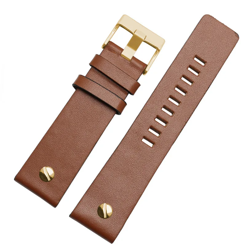 Genuine leather bracelet watchband 22 24 26 28 30mm watch strap with rivet for diesel DZ7406 DZT2009 DZ7413 DZ7257 watch band