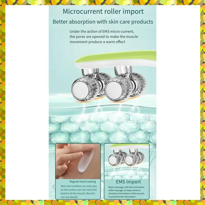 AGLH EMS Microcurrent Roller Artefak Pelangsing Wajah V-face Pemijat Wajah Kecantikan untuk Mengencangkan dan Mengangkat Wajah