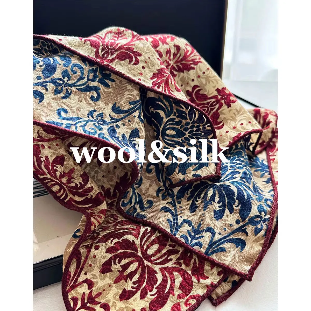 

Fashion 82% wool 18% Real Silk Scarf for Women Shawls Foulard high quality Scarves Pashmina Female Hijab Bandana bufanda Poncho