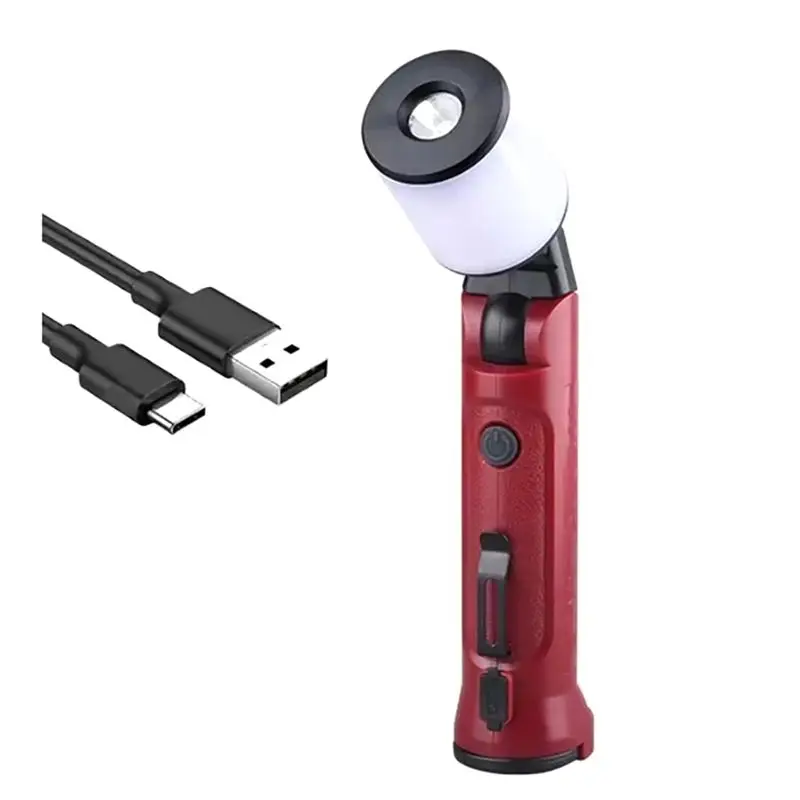Work Lights USB Rechargeable Folding Flashlight 180° Portable Emergency Repair Spotlight For Camping With Hanging Hook