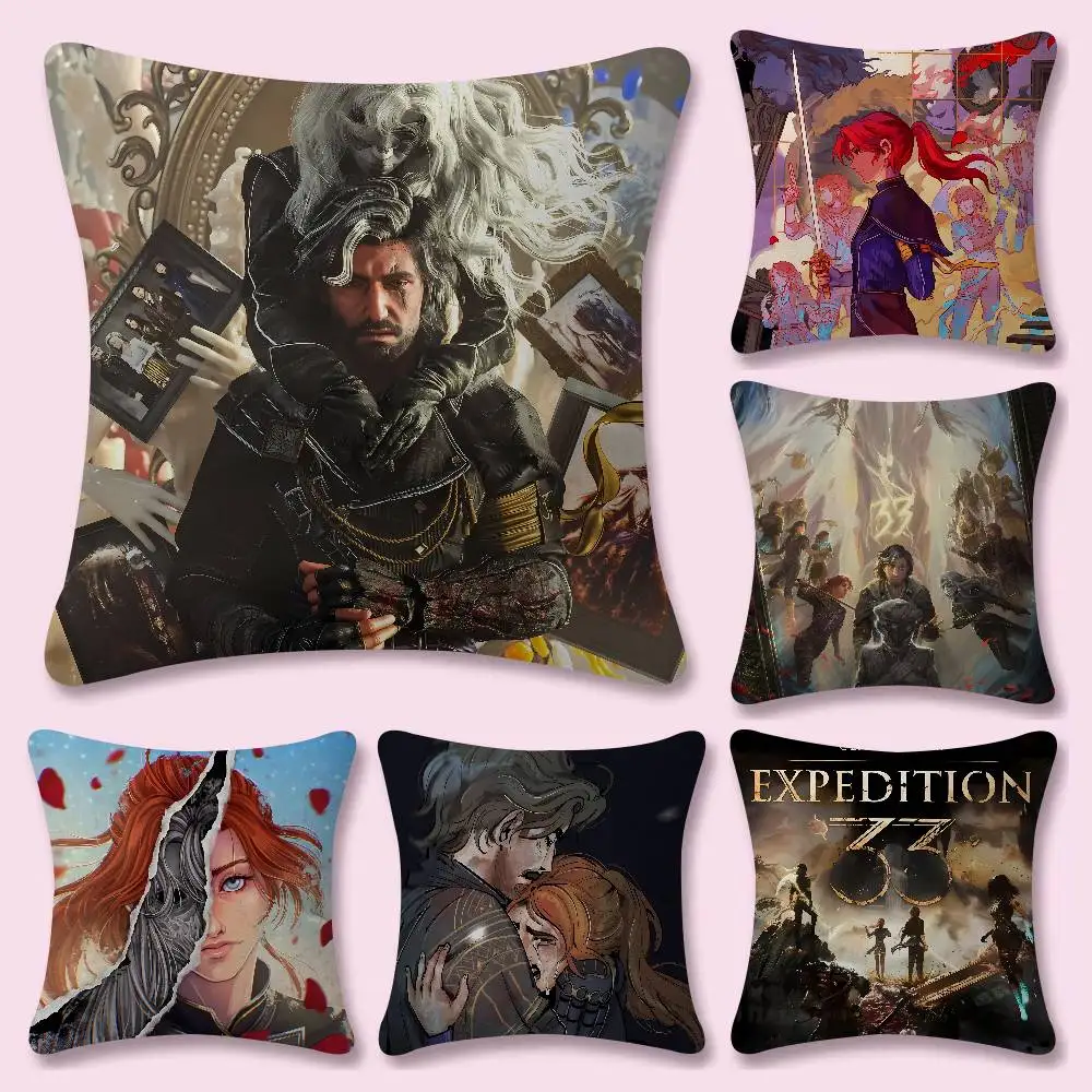 Clair Obscur Expedition 33 Cushion Office Cushion Pillowcase Car Cushion Cover45X45CM Lumbar Pillowcase Sofa Pillowcover