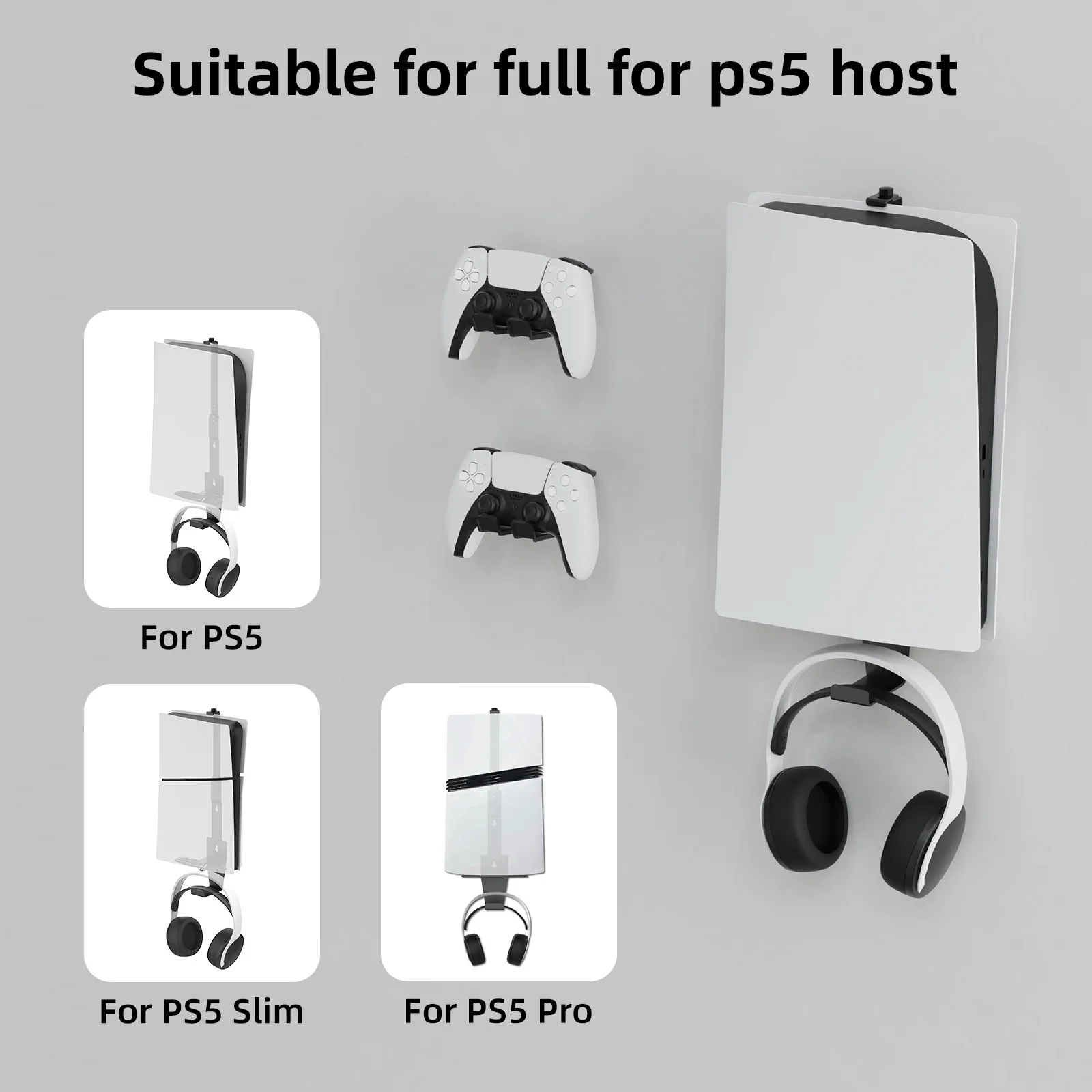 per PS5 Gaming Headset Hanger Holder Antiscivolo Cuffia Supporto Auricolare Gamepad Gancio per PS5 Console Facile da installare - 1 pezzo per PS5 Gaming Headset Hanger Holder Antiscivolo Cuffia Supporto Auricolare Gamepad Gancio per PS5 Console Facile da installare - 1 pezzo