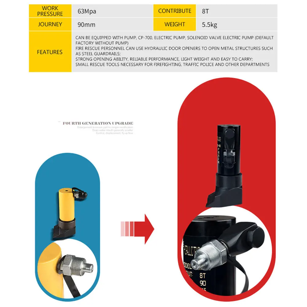SOH-890 Lifting tools jacks 90mm 8 tons Stroke Hydraulic Rescue tool Door Opener,hydraulic track Jack