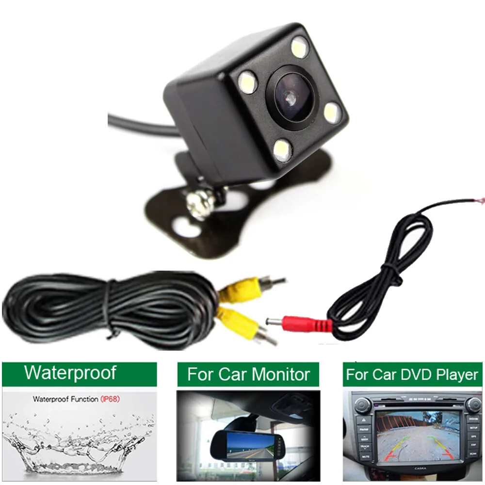Car Rear View Camera Reverse 4LED Night Vision Video Camera 170 Degree Wide-angle For Car Parking Camera Car Accessories