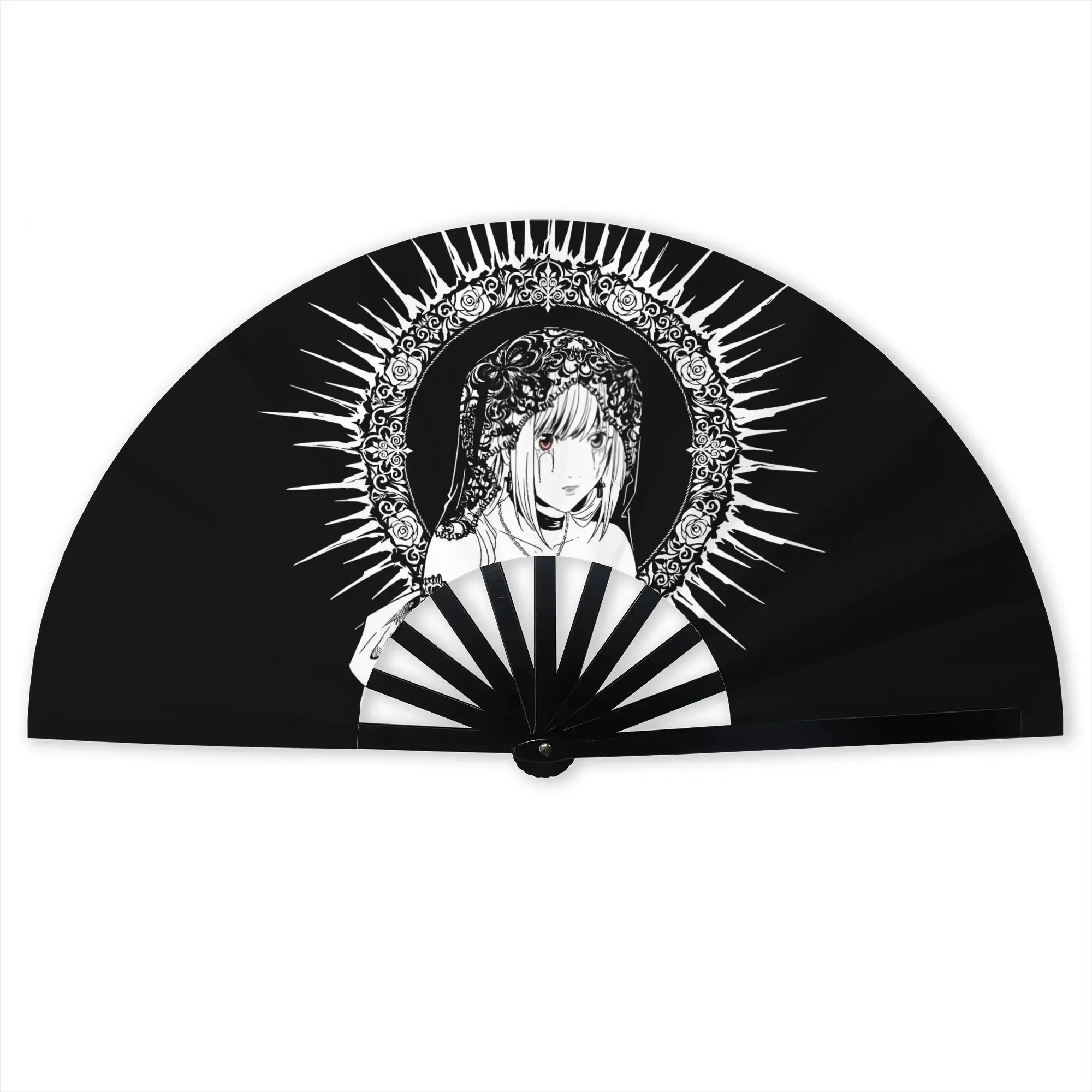 D-Deathes N-Notes Animes Graphic Folding Hand Fan  DIY Moives  Polyester Fabric Fan Cool Summer Accessory Decorative Fans