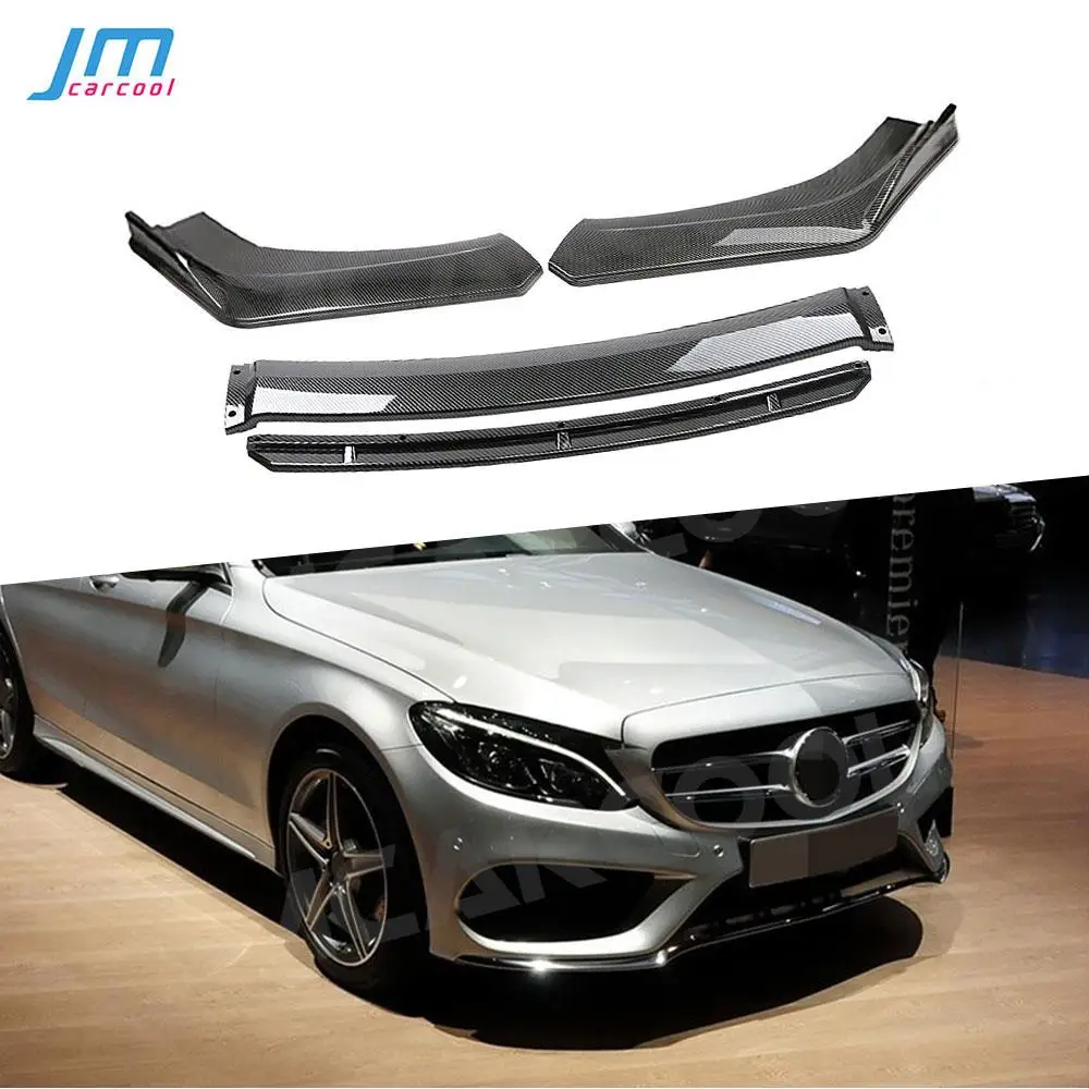 

ABS Carbon Look Front Bumper Lip Spoiler Chin Cover BodyKit Splitter for BMW for Benz for Audi for VW Car Decoration Accessories