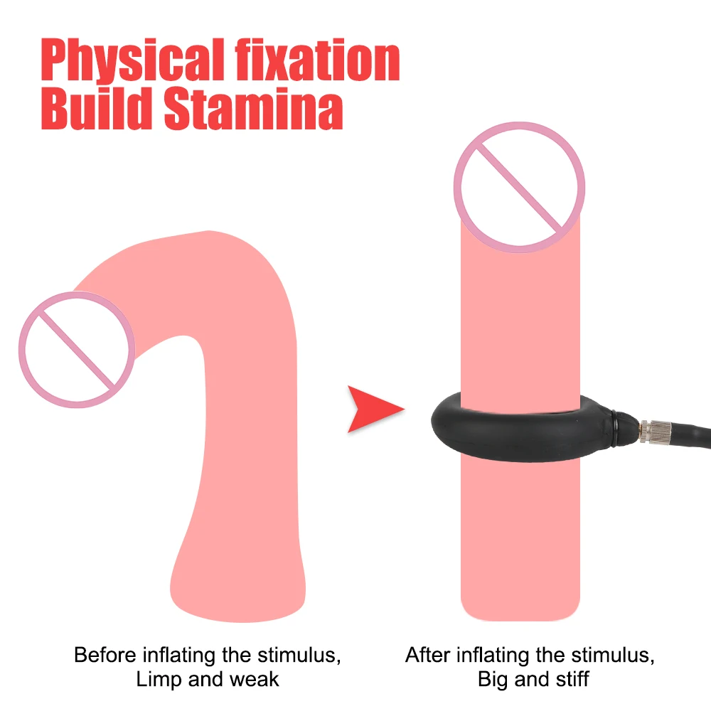 男性用のインフレータブルペニスリング,マスターベーション用のロックとストレッチ装置,医療用エクササイザー,男性のマスターベーター,大人のおもちゃ,大人のゲーム,エロティック