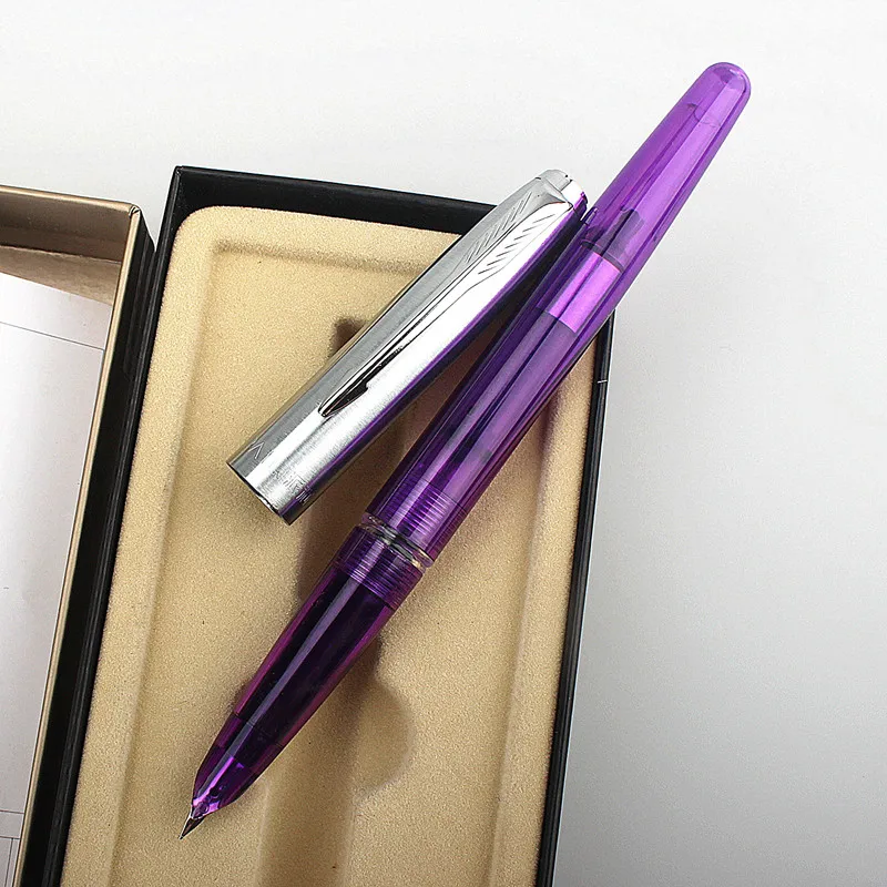 New luxury quality transparent Fashion colors student Office Fountain Pen School stationery Supplies ink pens