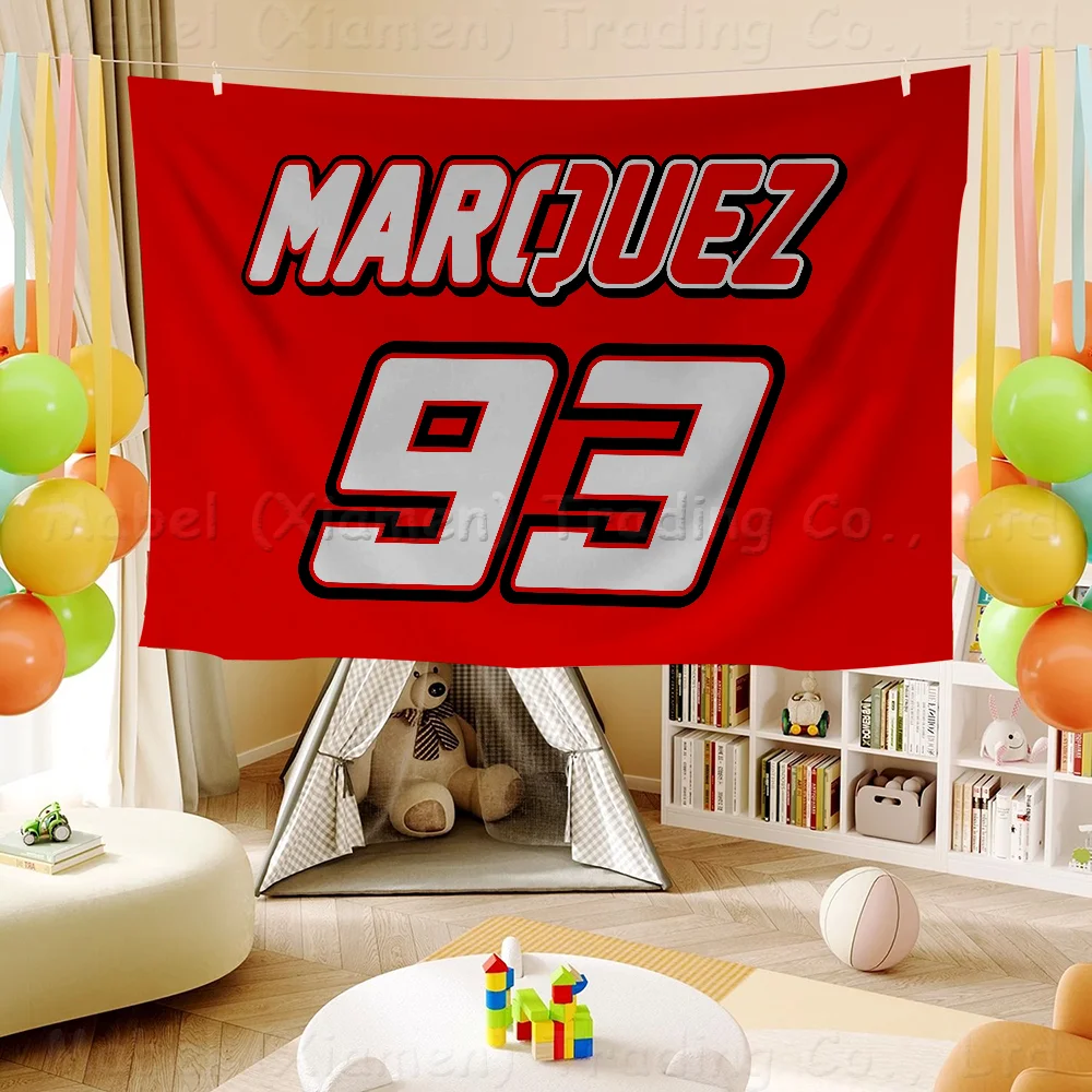 M-Marquez 93 أنيمي الرسم البياني العلم لغرفة المعيشة المنزل النوم ديكور فني ديكور راية #4