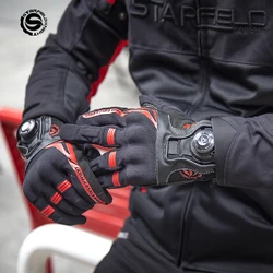 SFK Motorcycle Gloves Genuine Goat Skin Leather Full Finger Touch Screen Riding Guantes Motocross Protection CE Cetification