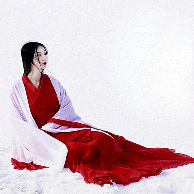 

Ancient Hanfu Female Dance Costume Stage Women Outfit Fairy Chinese Style Clothing Lady Classic Dancing Performance White Red