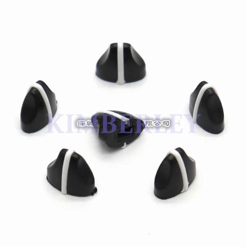 20PCS 10x6x9mm Mixer Fader Knob 4mm Hole Black White Volume Control Knobs Amplifier Straight Sliding Potentiometer Push Key Cap