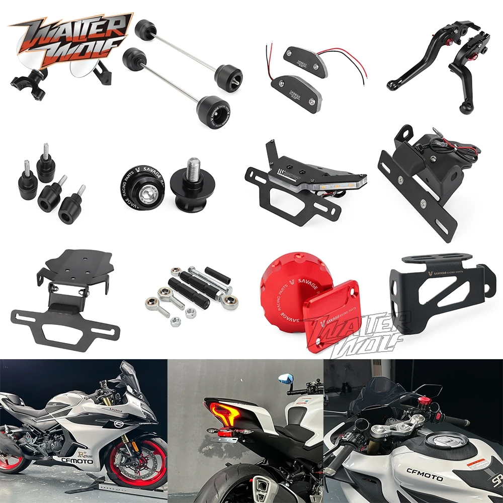 

For CFMOTO 450SR 450SS 450SRS Footpeg Kickstand Reservoir Cover Lowering Links Brake Clutch Levers License Plate Holder Mirrors