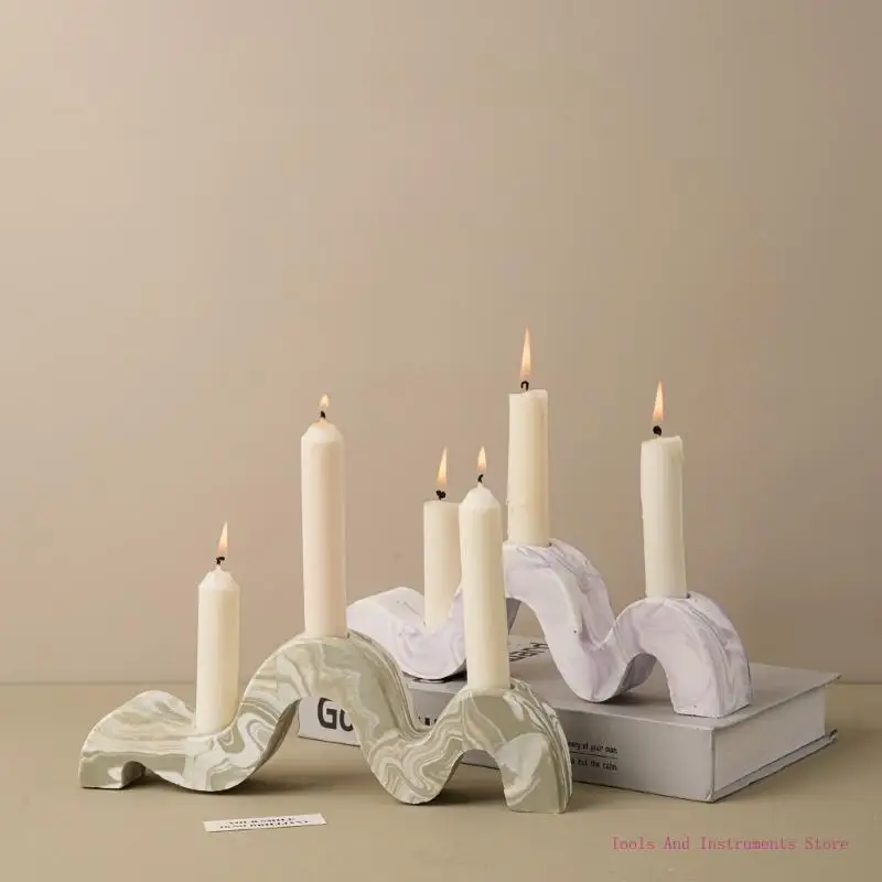 molde siliconas geométricas curvas velas curvas para decoración del hogar Molma resinas candelabros hechas a