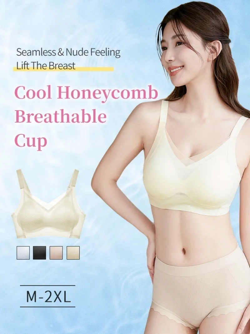 Summer Minimizer Bra Large Bust - Wireless Anti Sagging Bralette, Seamless Breathable Lightweight No Underwire Everyday Comfort
