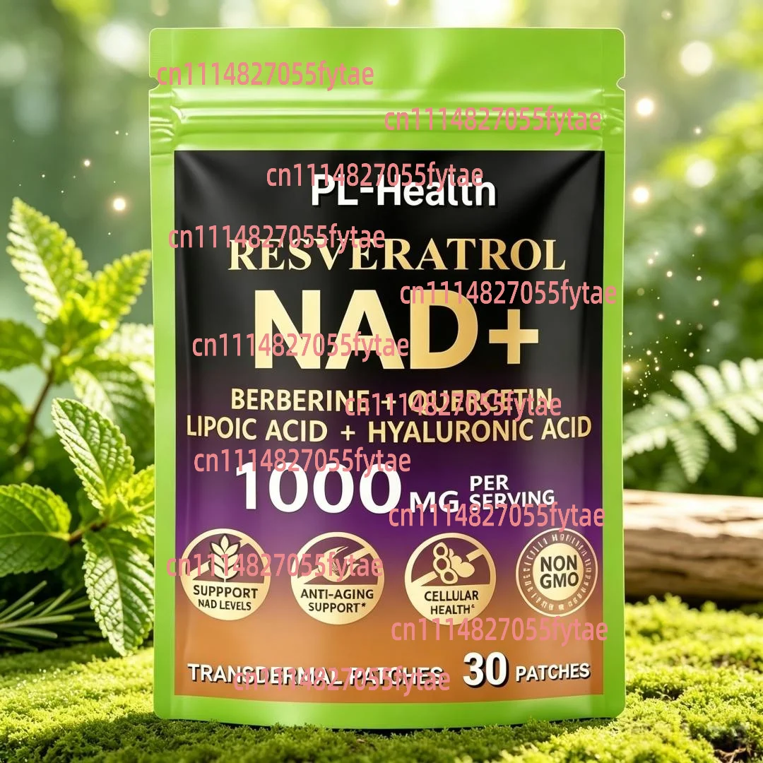 30 Patches NAD Transdermal Patches With Resveratrol Alpha Lipoic Acid Quercetin Support Anti-Aging, Longevity, Cellular Energy