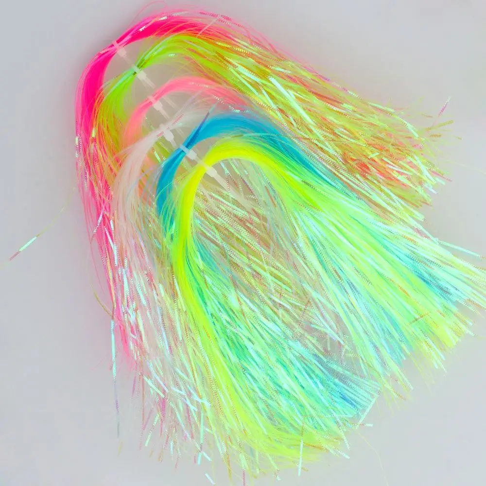 1mm Flash Tinsel Corrugated Gliss Strands Saltwater Fishing Jig Hook Streamer Flies Tying  Simulates Fish Scale Fishing Tool