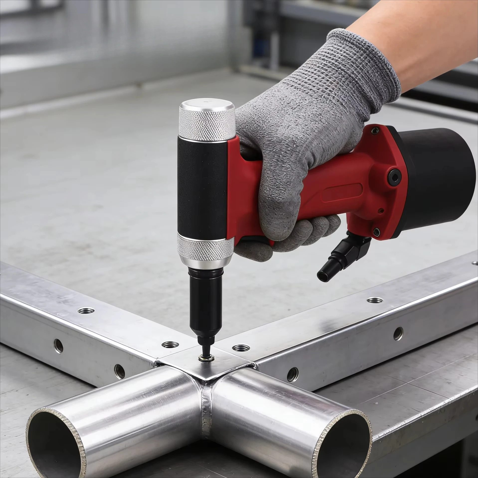 5018S50 Industrial Multifunctional Air Riveter Strong Pull Force Pneumatic Blind Rivet Nut Gun DIY Suction Control Riveting Tool