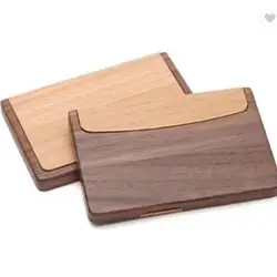 Business Card Case Card Box Slim Display Case Portable Simple Wood Business Card Holder Business Card Organizer Name Card Holder