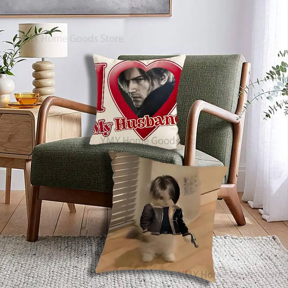 

Anime Leon K-Kennedy Gifts PillowCase Sofa Cushion Cover Suitable For Home Bedroom Room custom Decor