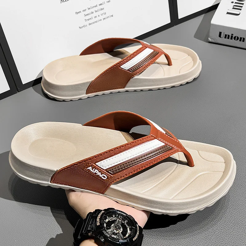 Classic Solid Color Men Slippers Soft EVA Integrated Molding Non Slip Wearproof Slides Home Bedroom Beach Outdoor Casual Sandals