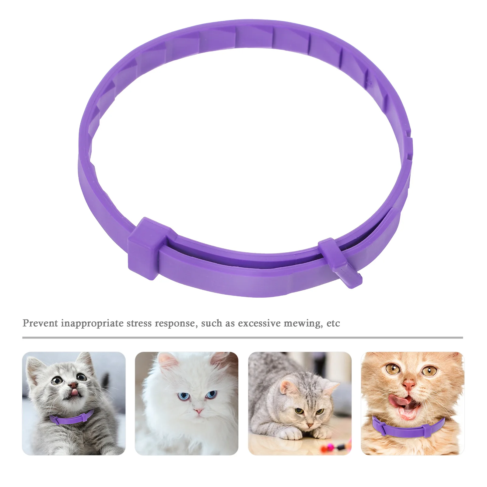 

5pcs Calming Cats Collar Adjustable Durable Waterproof Purple Kitten Relaxing Pet Anxiety Reducing Bath