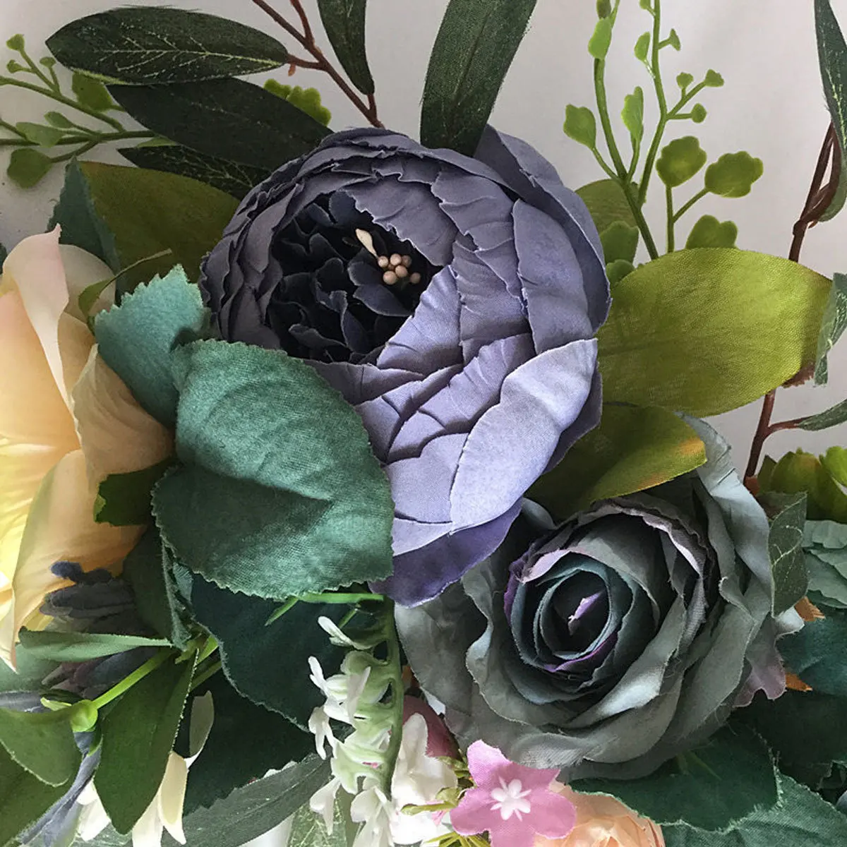 

1Pcs Artificial Peony Wreath Elegant Greenery Door Decoration Wedding Garland Photo Prop Peony Garland Artificial Wreath