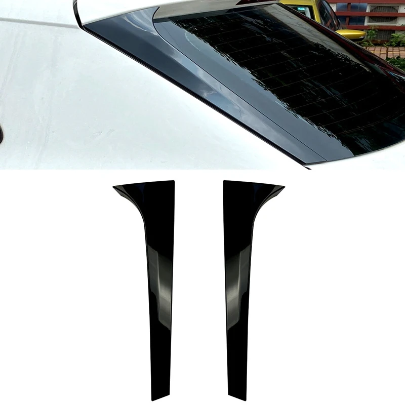 2Pcs Gloss Black Rear Window Side Wing Roof Spoiler Splitter Stickers For Skoda Kodiak