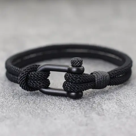 스테인레스 스틸 분리형 버클 해상 랩 Braclet Bilayer 스레드 자전거 Braslet Armband Herren와 힙합 남자 팔찌