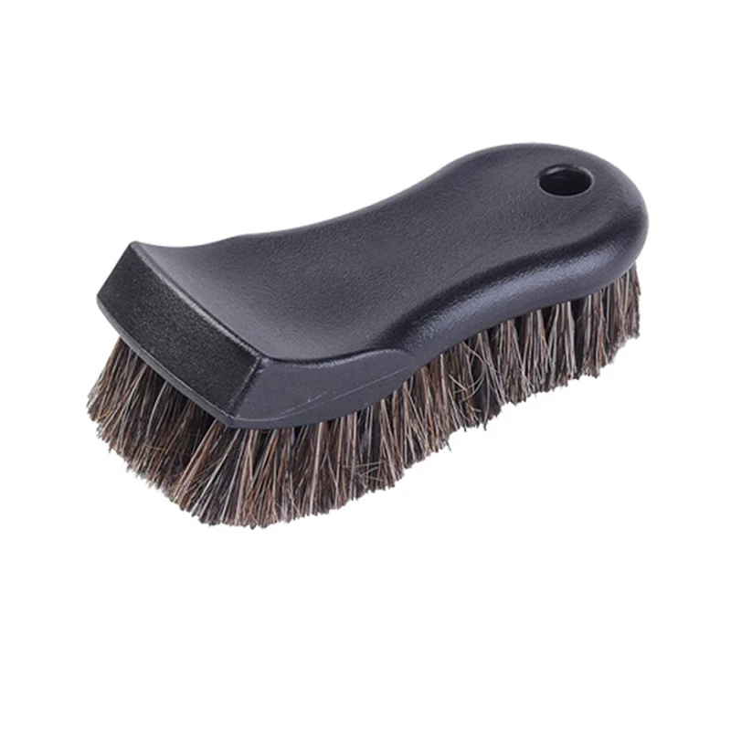 

2X Cleaning Brush, Soft Horse Hair Detailing Brush Non-Slip Handle Wash Vehicle Brush For Rim Chassis, Radiator Grille