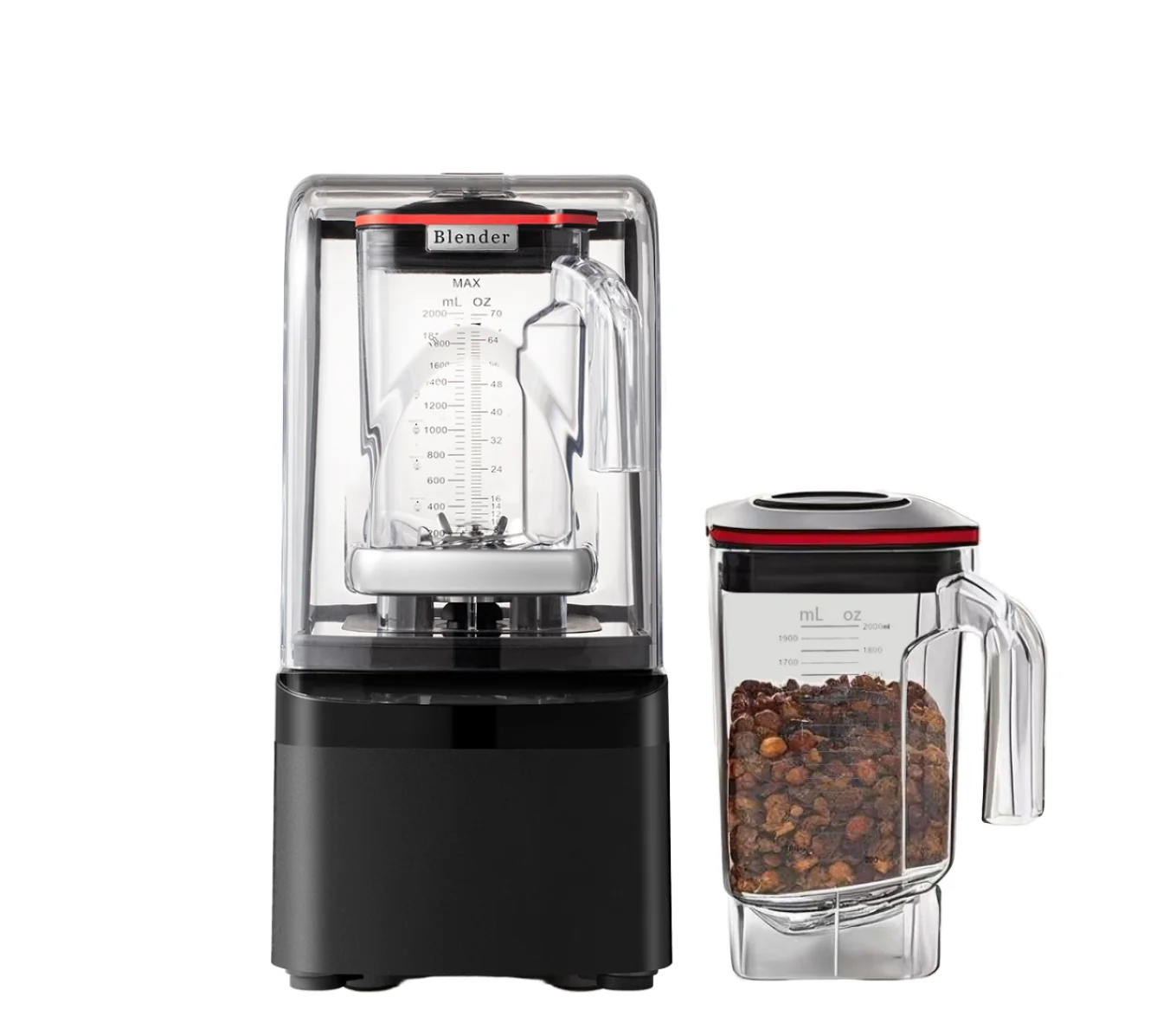 1800W Brushless DC Motor Professional Blenders for Kitchen High Quality with Silent Cover Commercial Smoothine Mixer