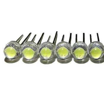 100 adet/grup beyaz 5mm F5 Hasır Şapka LED Avize Kristal lamba yuvası Büyük Çekirdek Çip 6-7LM Işık yayan diyot leds DIY ışıkları