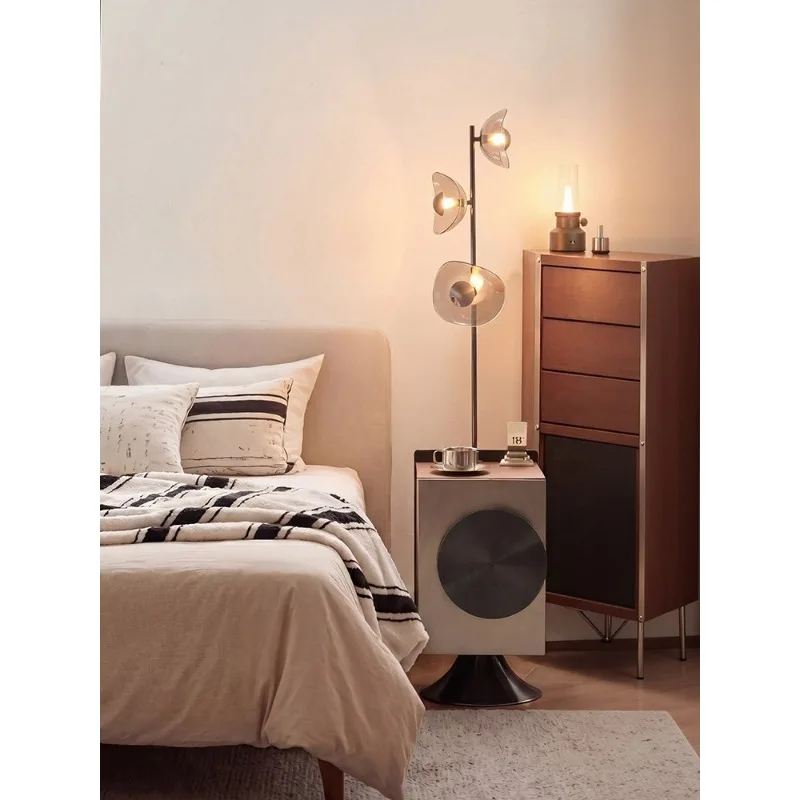 bedside table, desk lamp integrated solid wood floor storage cabinet, drawer storage bedroom bedside storage cabinet